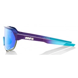 Okulary 100% S2 Matte Metallic Into the Fade - Blue Topaz Multilayer Mirror Lens (Szkła Błękitne Lustrzane Wielowarstwowe, przep