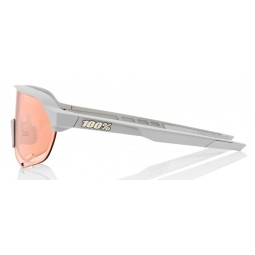 Okulary 100% S2 Soft Tact Stone Grey - Hiper Coral Lens (Szkła 000000 Lustrzane Wielowarstwowe, przepuszczalność światła 00% + S