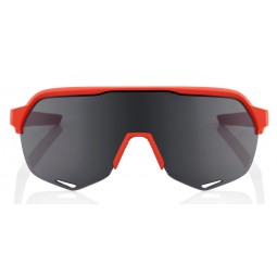 Okulary 100% S2 Soft Tact Coral - Smoke Lens (Szkła Czarne Smoke, przepuszczalność światła 12% + Szkła Przeźroczyste, przepuszcz