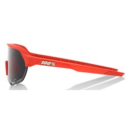 Okulary 100% S2 Soft Tact Coral - Smoke Lens (Szkła Czarne Smoke, przepuszczalność światła 12% + Szkła Przeźroczyste, przepuszcz