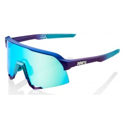 Okulary 100% S3 Matte Metallic Into the Fade - Blue Topaz Multilayer Mirror Lens (Szkła Błękitne Lustrzane Wielowarstwowe, przep