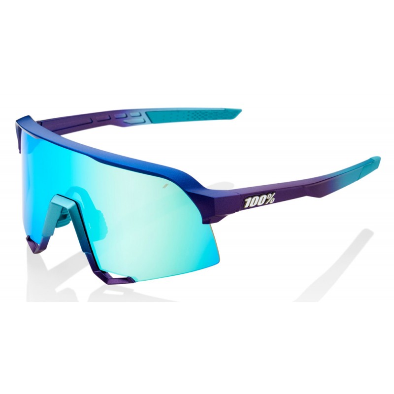 Okulary 100% S3 Matte Metallic Into the Fade - Blue Topaz Multilayer Mirror Lens (Szkła Błękitne Lustrzane Wielowarstwowe, przep