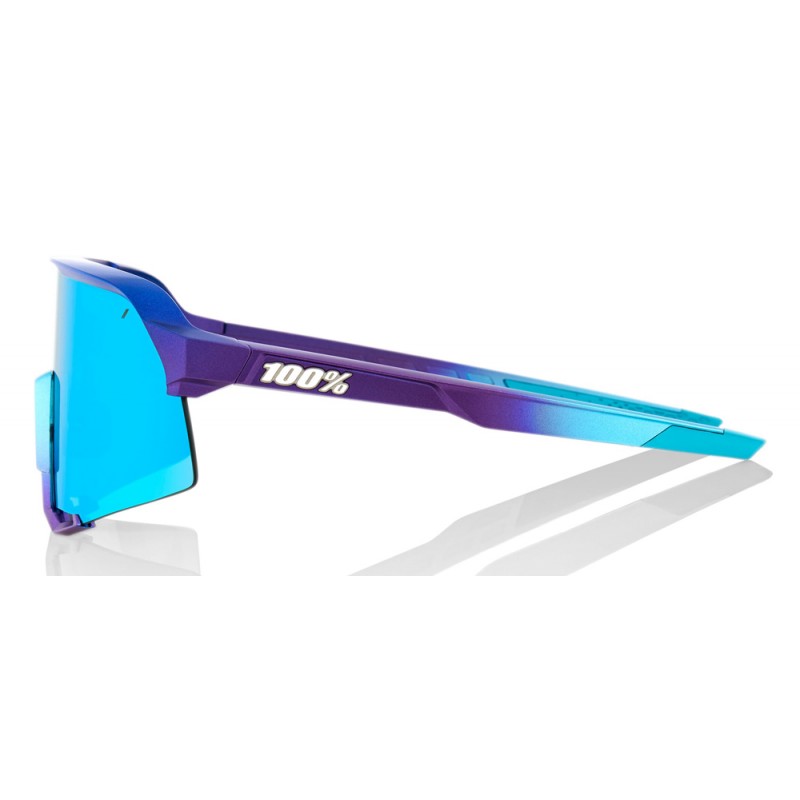 Okulary 100% S3 Matte Metallic Into the Fade - Blue Topaz Multilayer Mirror Lens (Szkła Błękitne Lustrzane Wielowarstwowe, przep