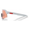 Okulary 100% S3 Soft Tact Stone Grey - HiPER Coral Lens (Szkła 0000 Lustrzane Wielowarstwowe, przepuszczalność światła 00% + Szk