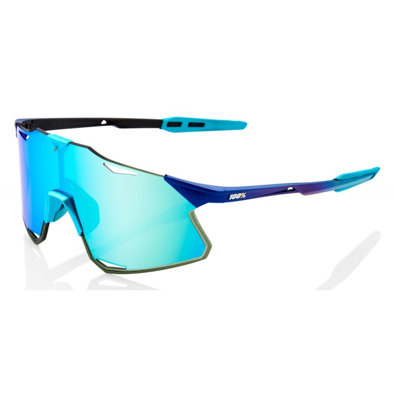 Okulary 100% HYPERCRAFT Matte Metallic Into the Fade - Blue Topaz Multilayer Mirror Lens - HiPER Silver Mirror Lens (Szkła Błęki