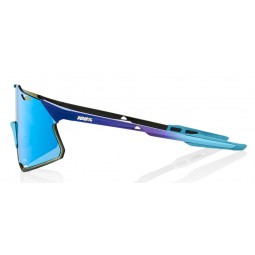 Okulary 100% HYPERCRAFT Matte Metallic Into the Fade - Blue Topaz Multilayer Mirror Lens - HiPER Silver Mirror Lens (Szkła Błęki