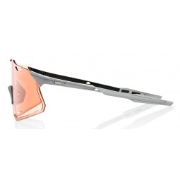 Okulary 100% HYPERCRAFT Matte Stone Grey - HiPER Coral Lens (Szkła 0000 Lustrzane Wielowarstwowe, przepuszczalność światła 00% +
