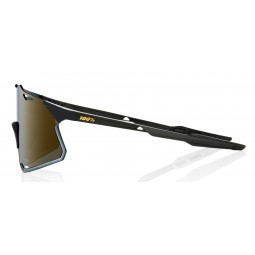 Okulary 100% HYPERCRAFT Matte Black - Soft Gold Mirror Lens (Szkła Złote Lustrzane Wielowarstwowe, przepuszczalność światła 0000