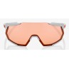 Okulary 100% RACETRAP Soft Tact Stone Grey - HiPER Coral Lens (Szkła 00000 Lustrzane, przepuszczalność światła 000% + Szkła Prze