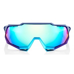 Okulary 100% SPEEDTRAP Matte Metallic Into the Fade - Blue Topaz Multilayer Mirror Lens - HiPER Silver Mirror Lens (Szkła Błękit