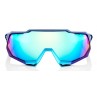 Okulary 100% SPEEDTRAP Matte Metallic Into the Fade - Blue Topaz Multilayer Mirror Lens - HiPER Silver Mirror Lens (Szkła Błękit