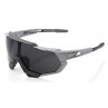 Okulary 100% SPEEDTRAP Soft Tact Stone Grey - Smoke Lens (Szkła Smoke, przepuszczalność światła 12% + Szkła Przeźroczyste, przep