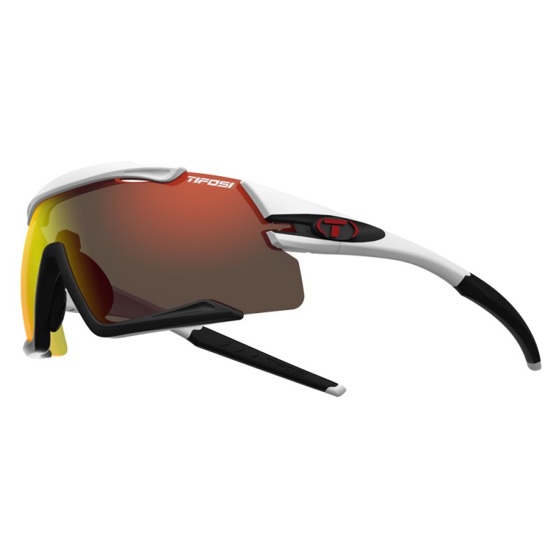 Okulary TIFOSI AETHON CLARION white/black (3szkła 14,5% transmisja światła Clarion Red, 41,4%  AC Red, 95,6% Clear) (NEW)