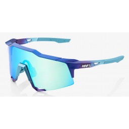 Okulary 100% SPEEDCRAFT Matte Metallic Into the Fade - Blue Topaz Multilayer Mirror Lens (Szkła Błękitne Lustrzane Wielowarstwow