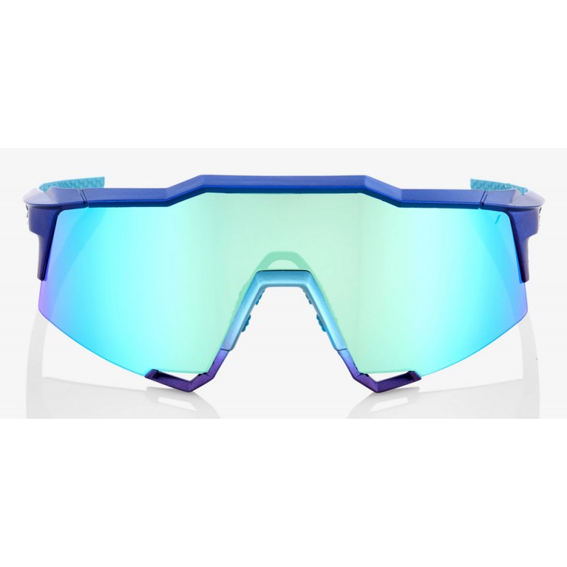 Okulary 100% SPEEDCRAFT Matte Metallic Into the Fade - Blue Topaz Multilayer Mirror Lens (Szkła Błękitne Lustrzane Wielowarstwow