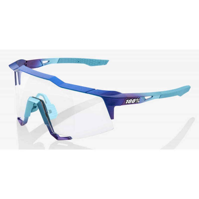 Okulary 100% SPEEDCRAFT Matte Metallic Into the Fade - Blue Topaz Multilayer Mirror Lens (Szkła Błękitne Lustrzane Wielowarstwow