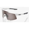 Okulary 100% SPEEDCRAFT Matte White - HiPER Silver Mirror Lens (Szkła Srebrne Lustrzane, przepuszczalność światła 14% + Szkła Pr