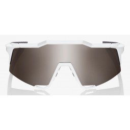 Okulary 100% SPEEDCRAFT Matte White - HiPER Silver Mirror Lens (Szkła Srebrne Lustrzane, przepuszczalność światła 14% + Szkła Pr