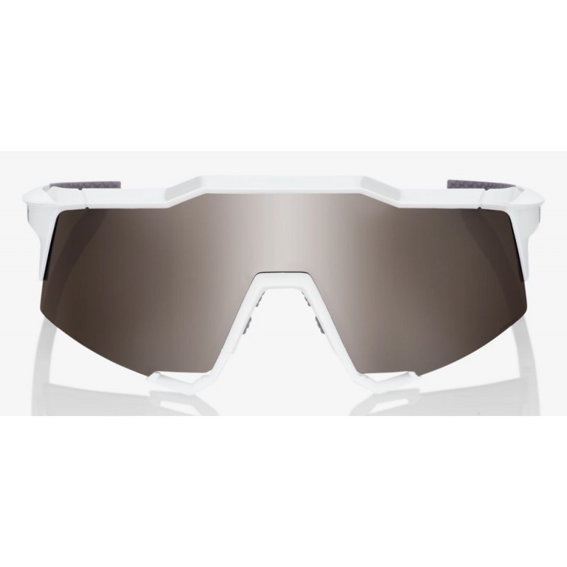 Okulary 100% SPEEDCRAFT Matte White - HiPER Silver Mirror Lens (Szkła Srebrne Lustrzane, przepuszczalność światła 14% + Szkła Pr