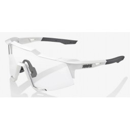 Okulary 100% SPEEDCRAFT Matte White - HiPER Silver Mirror Lens (Szkła Srebrne Lustrzane, przepuszczalność światła 14% + Szkła Pr
