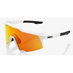 Okulary 100% SPEEDCRAFT Off White - HiPER Red Multilayer Mirror Lens (Szkła Czerwone Lustrzane Wielowarstwowe, przepuszczalność 