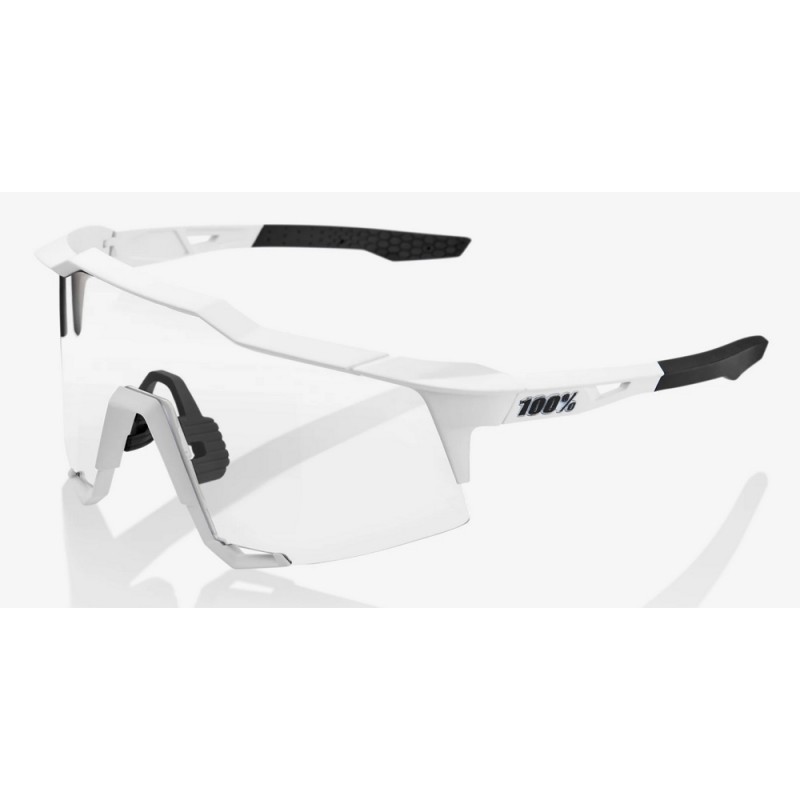 Okulary 100% SPEEDCRAFT Off White - HiPER Red Multilayer Mirror Lens (Szkła Czerwone Lustrzane Wielowarstwowe, przepuszczalność 