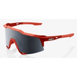 Okulary 100% SPEEDCRAFT Soft Tact Coral - Black Mirror Lens (Szkła Czarne Lustrzane, przepuszczalność światła 11% + Szkła Przeźr
