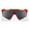 Okulary 100% SPEEDCRAFT Soft Tact Coral - Black Mirror Lens (Szkła Czarne Lustrzane, przepuszczalność światła 11% + Szkła Przeźr