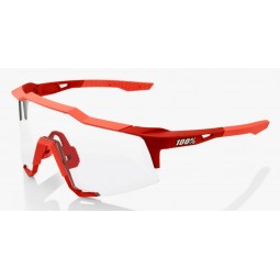 Okulary 100% SPEEDCRAFT Soft Tact Coral - Black Mirror Lens (Szkła Czarne Lustrzane, przepuszczalność światła 11% + Szkła Przeźr