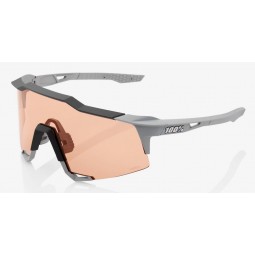 Okulary 100% SPEEDCRAFT Soft Tact Stone Grey - HiPER Coral Lens (Szkła 0000 Smoke, przepuszczalność światła 00% + Szkła Przeźroc