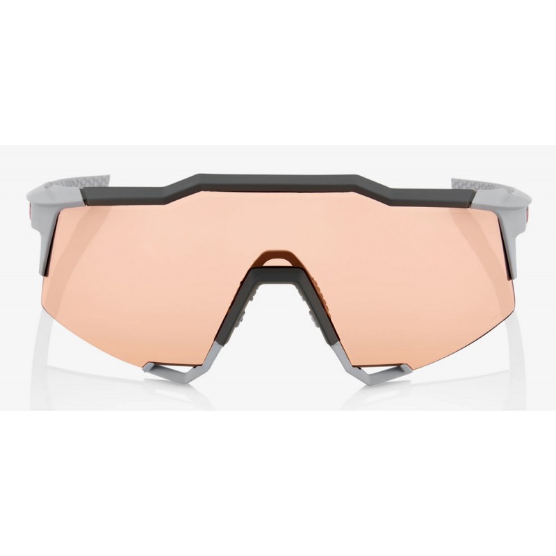 Okulary 100% SPEEDCRAFT Soft Tact Stone Grey - HiPER Coral Lens (Szkła 0000 Smoke, przepuszczalność światła 00% + Szkła Przeźroc