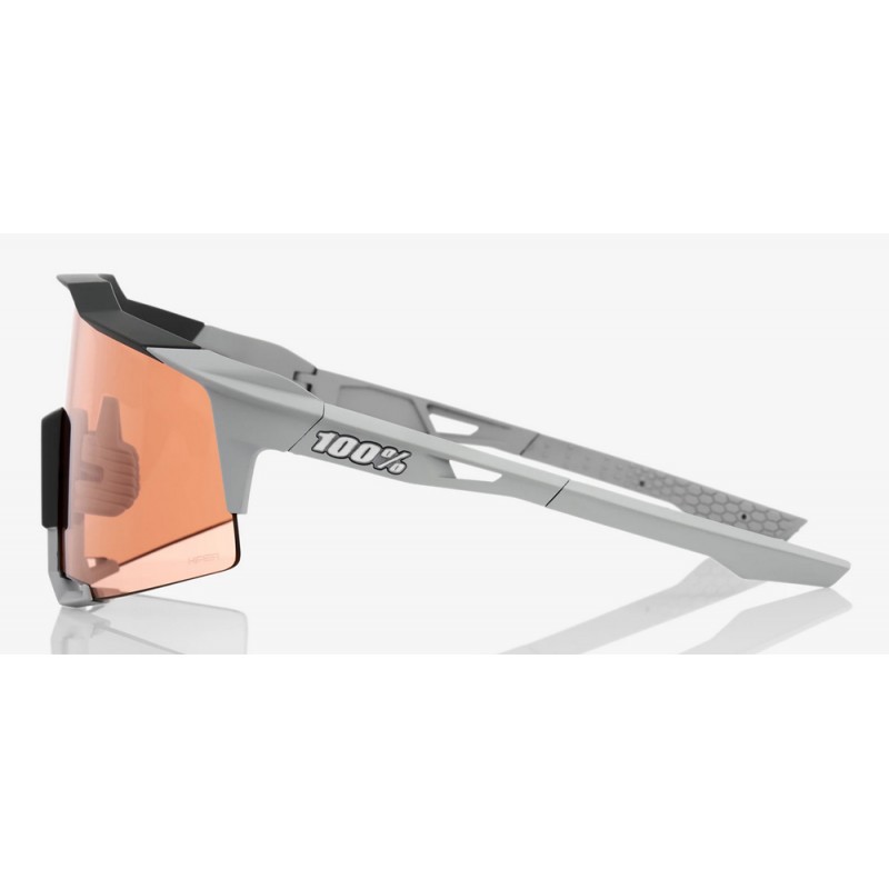 Okulary 100% SPEEDCRAFT Soft Tact Stone Grey - HiPER Coral Lens (Szkła 0000 Smoke, przepuszczalność światła 00% + Szkła Przeźroc
