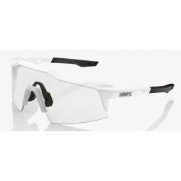 Okulary 100% SPEEDCRAFT SL Matte White - HiPER Silver Mirror Lens (Szkła Srebrne Lustrzane, przepuszczalność światła 14% + Szkła