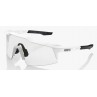 Okulary 100% SPEEDCRAFT SL Matte White - HiPER Silver Mirror Lens (Szkła Srebrne Lustrzane, przepuszczalność światła 14% + Szkła