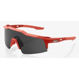 Okulary 100% SPEEDCRAFT SL Soft Tact Coral - Smoke Lens (Szkła Czarne Smoke, przepuszczalność światła 12% + Szkła Przeźroczyste,