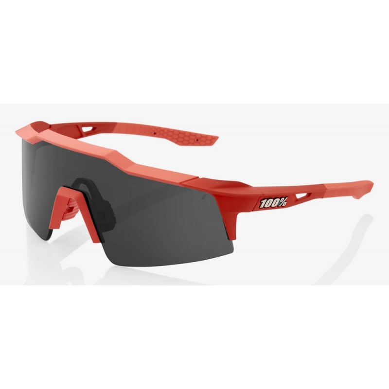 Okulary 100% SPEEDCRAFT SL Soft Tact Coral - Smoke Lens (Szkła Czarne Smoke, przepuszczalność światła 12% + Szkła Przeźroczyste,