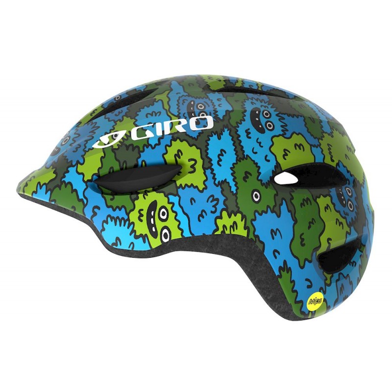 Kask dziecięcy juniorski GIRO SCAMP MIPS blue green creature camo