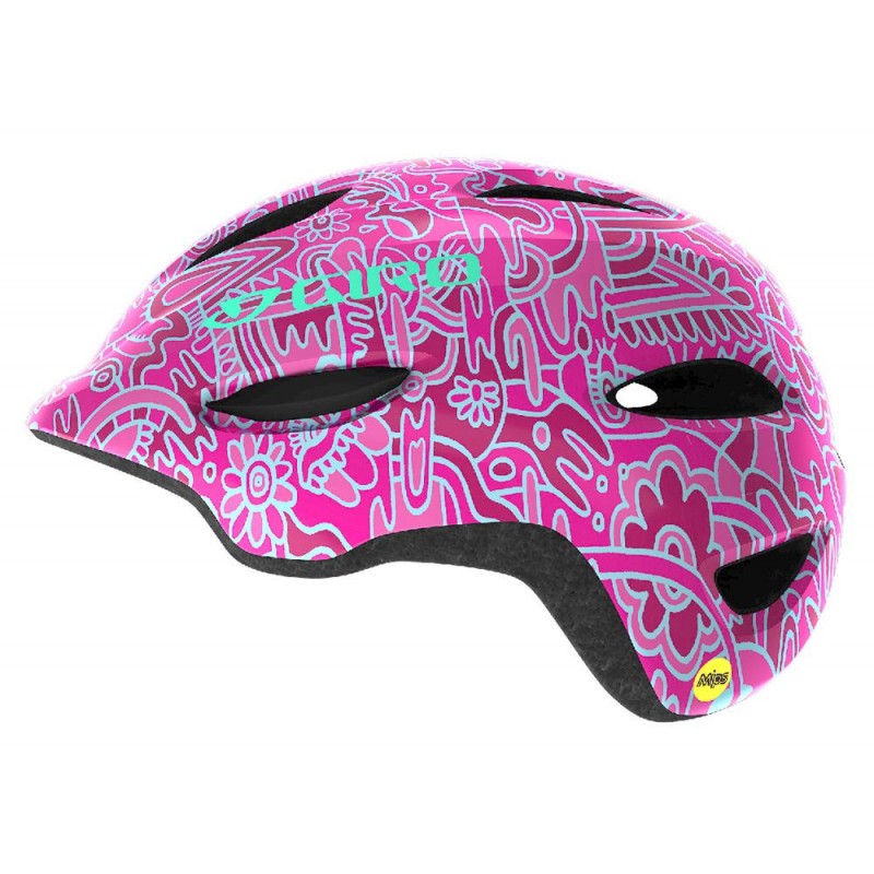 Kask dziecięcy juniorski GIRO SCAMP pink flower land