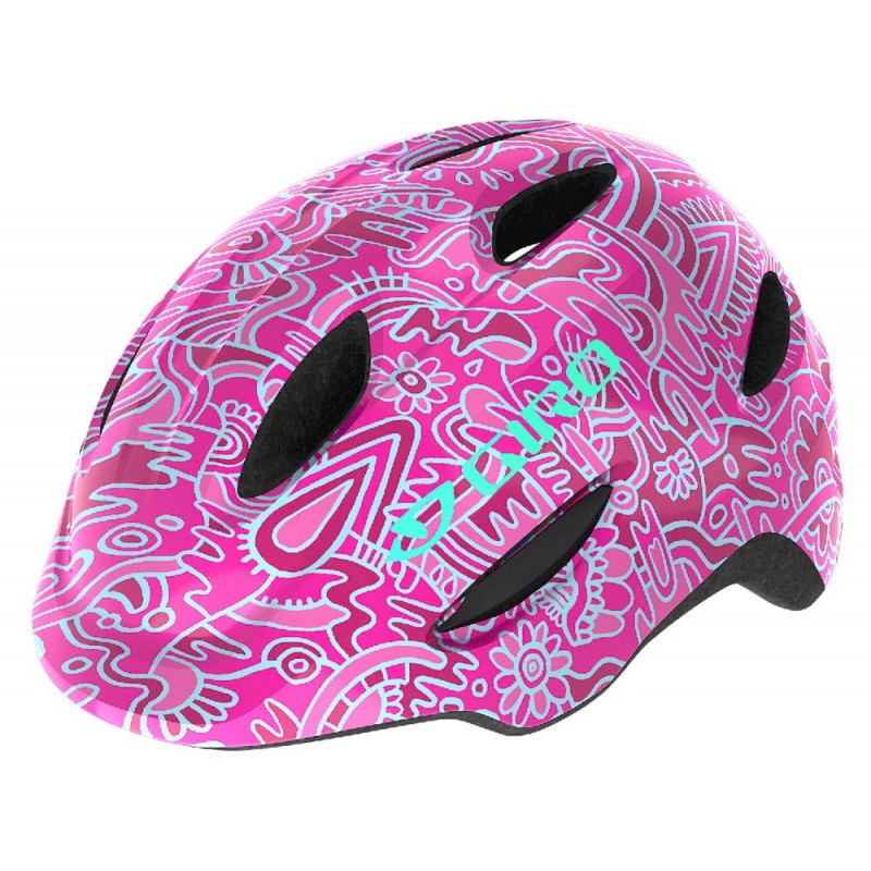 Kask dziecięcy juniorski GIRO SCAMP pink flower land
