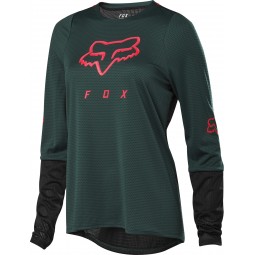 KOSZULKA ROWEROWA FOX LADY Z DŁUGIM RĘKAWEM DEFEND DARK GREEN