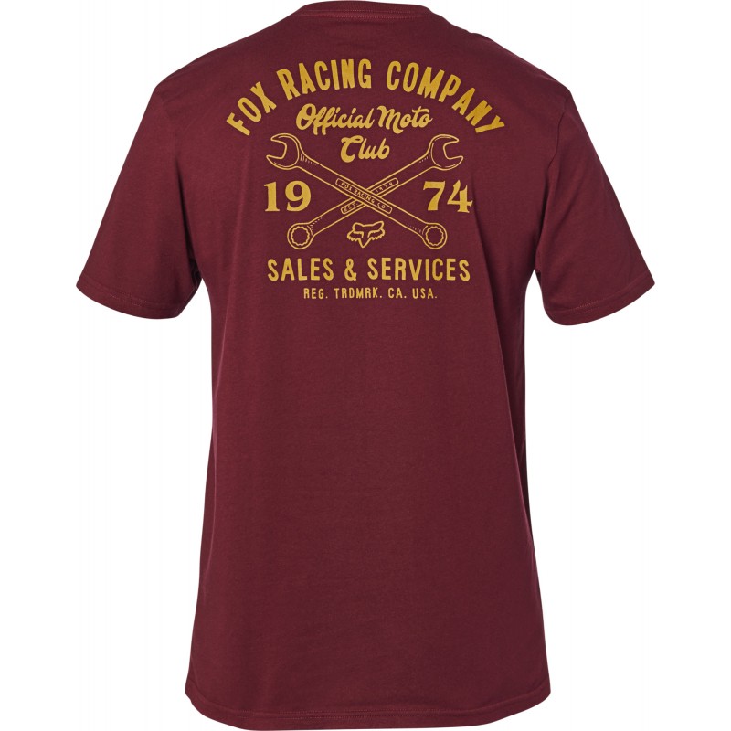 T-SHIRT FOX WRENCHED PCKT PREM CRANBERRY