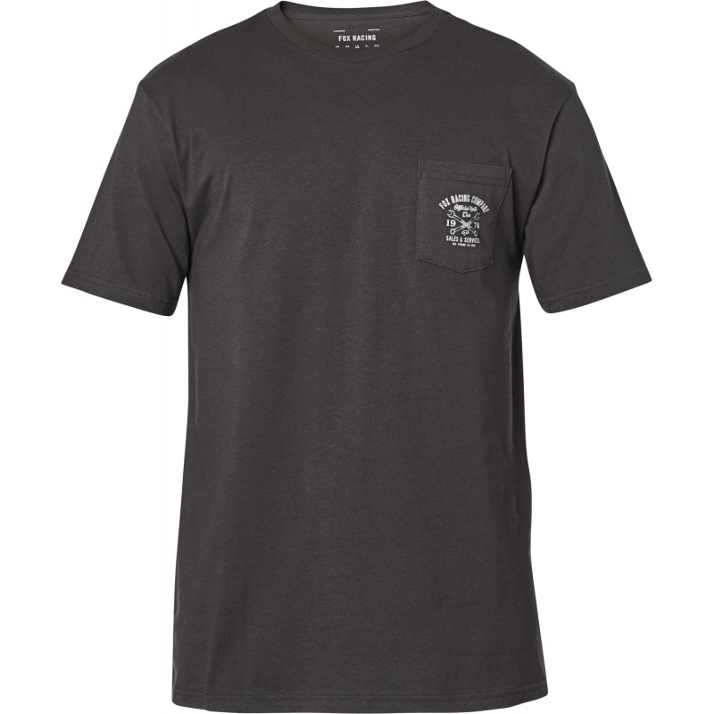 T-SHIRT FOX WRENCHED PCKT PREM BLACK VINTAGE