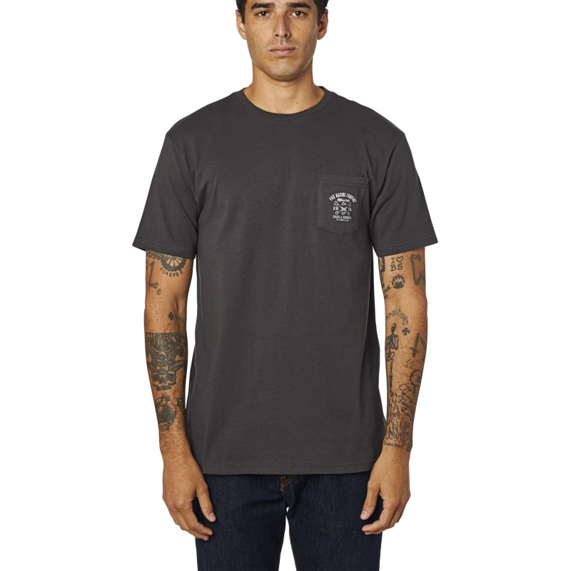 T-SHIRT FOX WRENCHED PCKT PREM BLACK VINTAGE