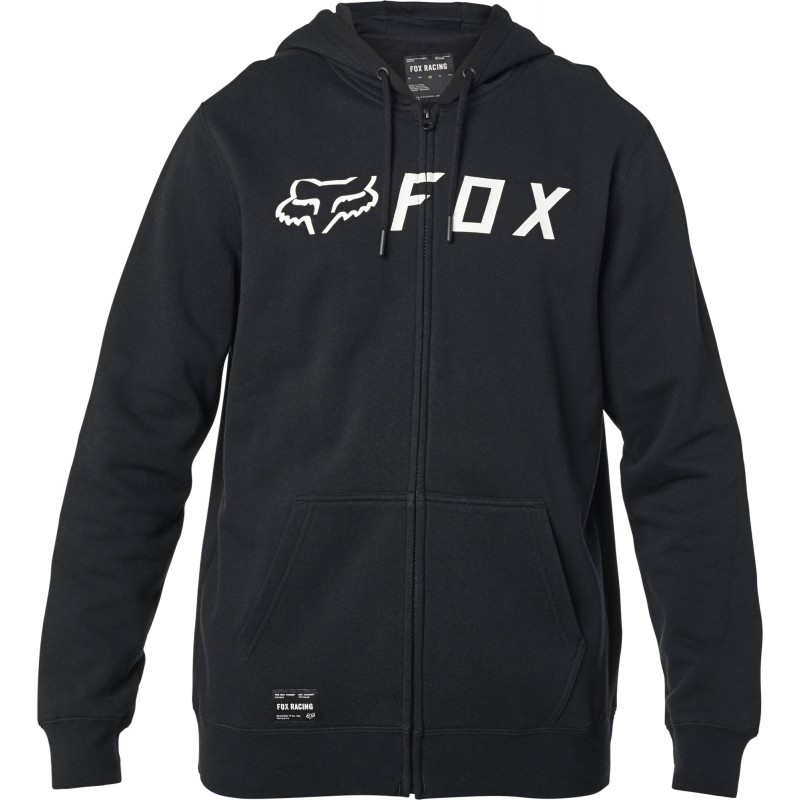 BLUZA FOX Z KAPTUREM NA ZAMEK APEX BLACK/WHITE